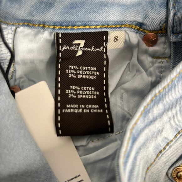 NWT Girls 7 for all Mankind Light Wash Super Ankle Skinny Jeans Size 8 - Picture 5 of 6